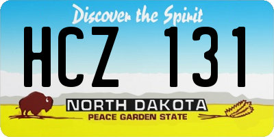 ND license plate HCZ131