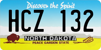 ND license plate HCZ132