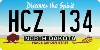 ND license plate HCZ134
