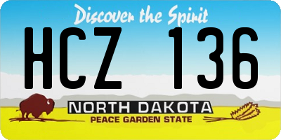 ND license plate HCZ136