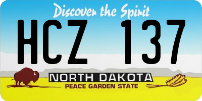 ND license plate HCZ137