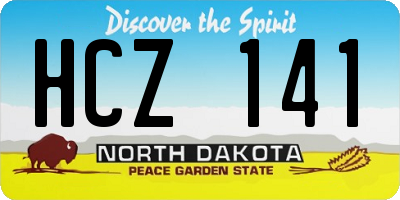 ND license plate HCZ141