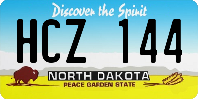 ND license plate HCZ144