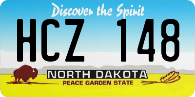 ND license plate HCZ148