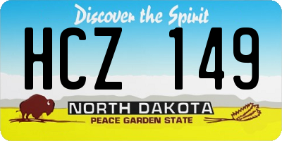 ND license plate HCZ149