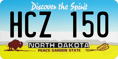 ND license plate HCZ150