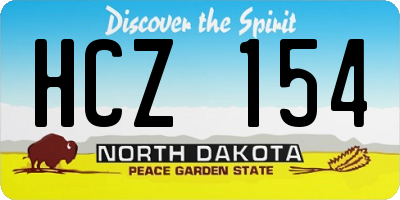 ND license plate HCZ154