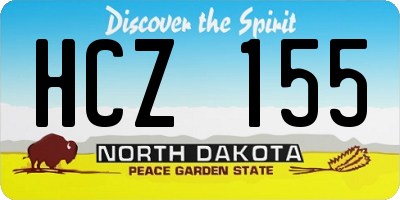 ND license plate HCZ155