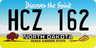 ND license plate HCZ162