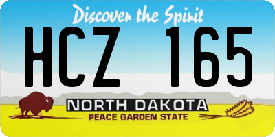 ND license plate HCZ165