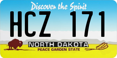 ND license plate HCZ171