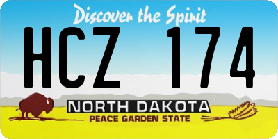 ND license plate HCZ174