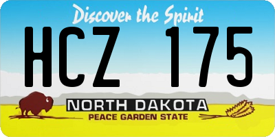 ND license plate HCZ175