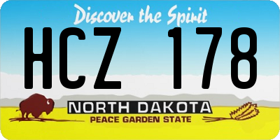 ND license plate HCZ178