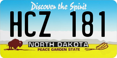 ND license plate HCZ181