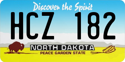 ND license plate HCZ182