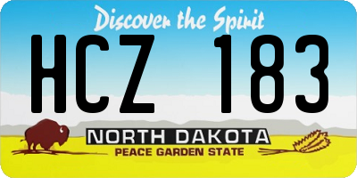 ND license plate HCZ183