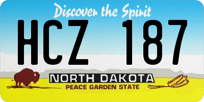 ND license plate HCZ187