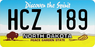 ND license plate HCZ189