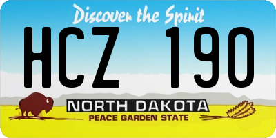 ND license plate HCZ190