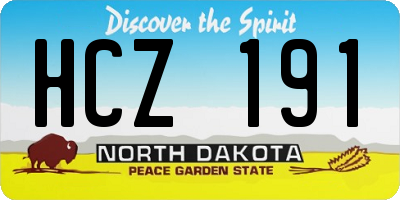 ND license plate HCZ191