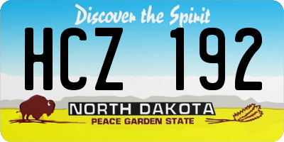 ND license plate HCZ192