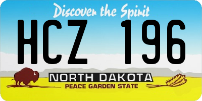 ND license plate HCZ196