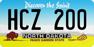 ND license plate HCZ200