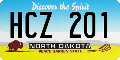 ND license plate HCZ201