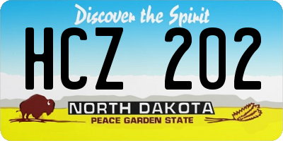 ND license plate HCZ202