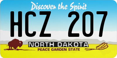 ND license plate HCZ207