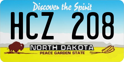 ND license plate HCZ208