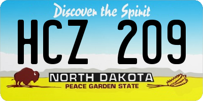 ND license plate HCZ209