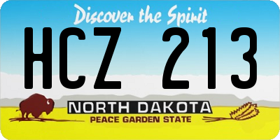 ND license plate HCZ213