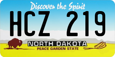 ND license plate HCZ219
