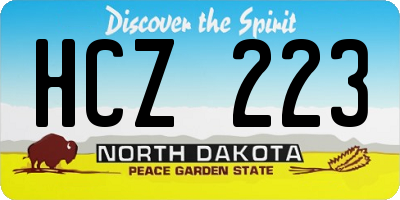 ND license plate HCZ223