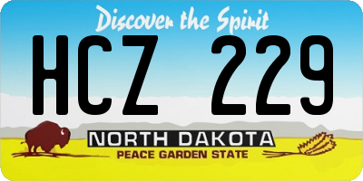ND license plate HCZ229
