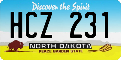 ND license plate HCZ231