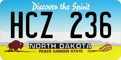 ND license plate HCZ236