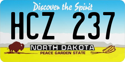 ND license plate HCZ237