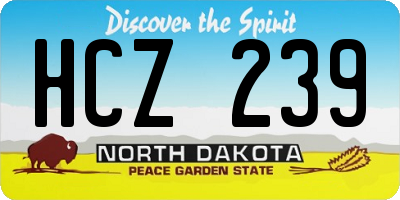 ND license plate HCZ239