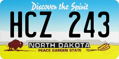ND license plate HCZ243