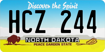 ND license plate HCZ244