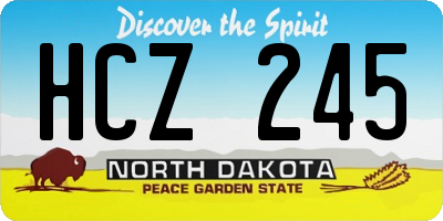ND license plate HCZ245