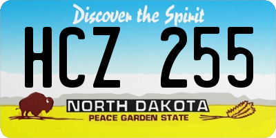 ND license plate HCZ255