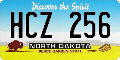 ND license plate HCZ256
