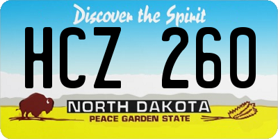 ND license plate HCZ260