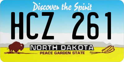 ND license plate HCZ261