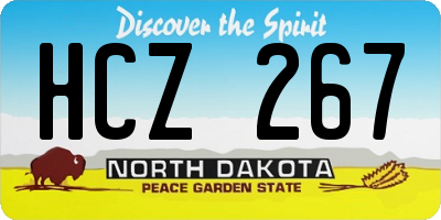 ND license plate HCZ267