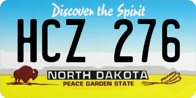 ND license plate HCZ276